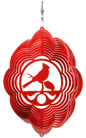 Cardinal Design Metal Wind Spinner