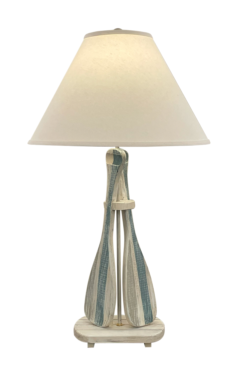 2 Paddle Tide Stripe Table Lamp w/Shade