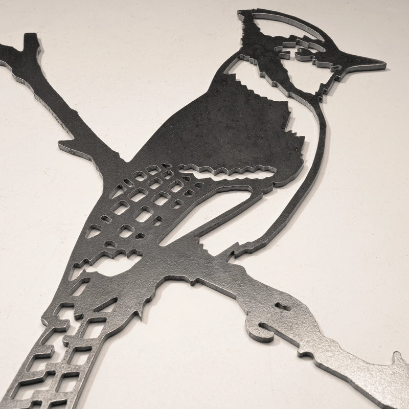 Blue Jay Metal Bird Tree Silhouette