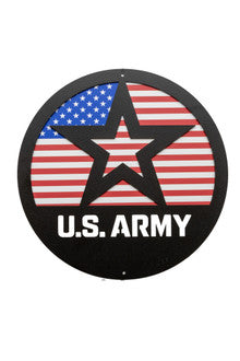 U.S. Army logo with American flag design on a white background