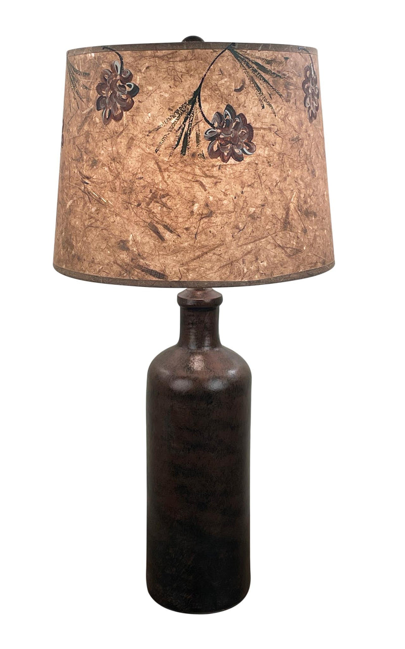 Copper Tall Jug Table Lamp with Pine Cone Shade