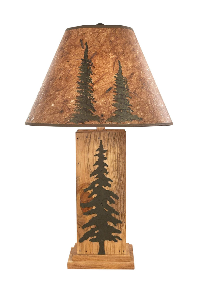 Woodland Pine Tree Accent Table Lamp w/ Shade