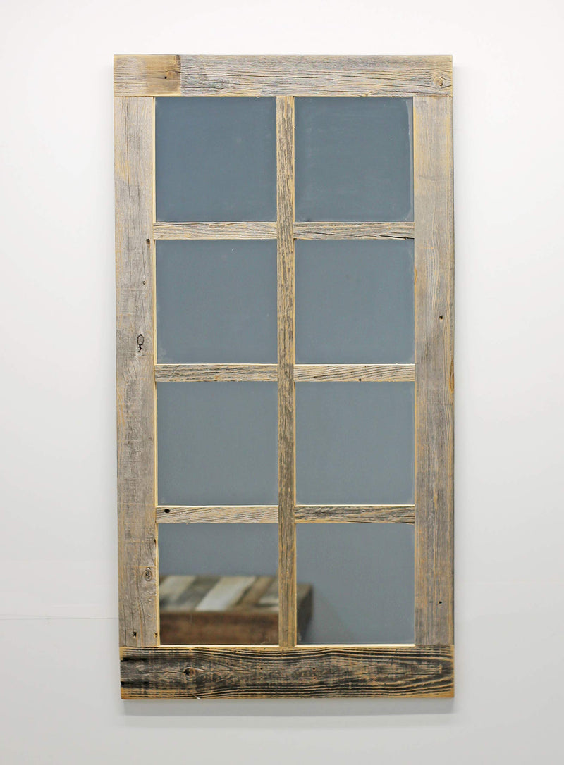 Large Vertical Rustic Barnwood Window Mirror 21.25" X 38"