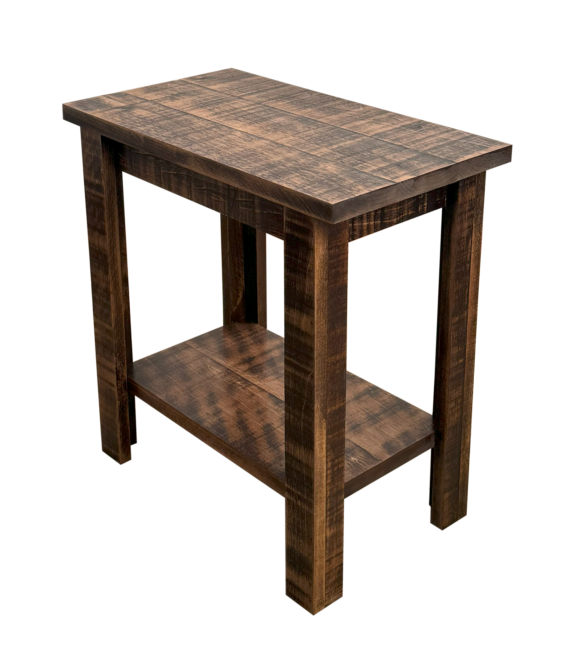 Rough Sawn Wood Rectangle Side Table – Inspired by the Outdoors