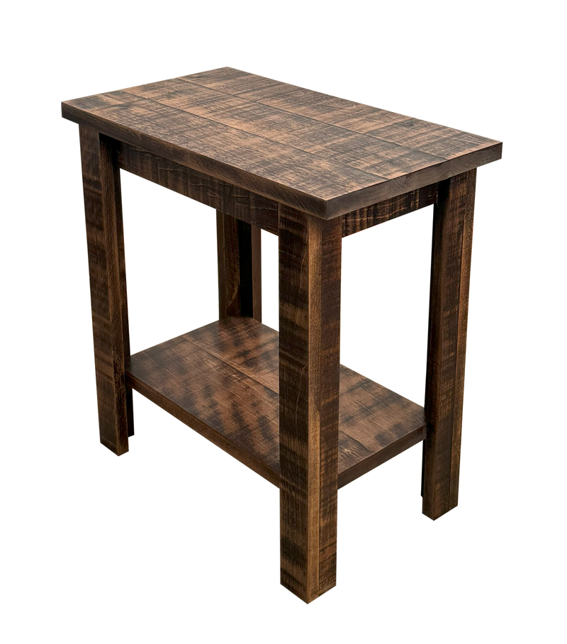 Rough Sawn Wood Rectangle Side Table – Inspired by the Outdoors