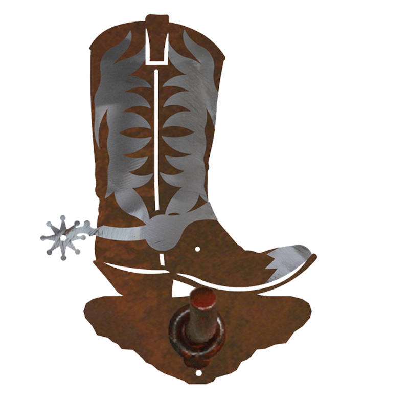 Burnished Cowboy Boot Design Robe Hook