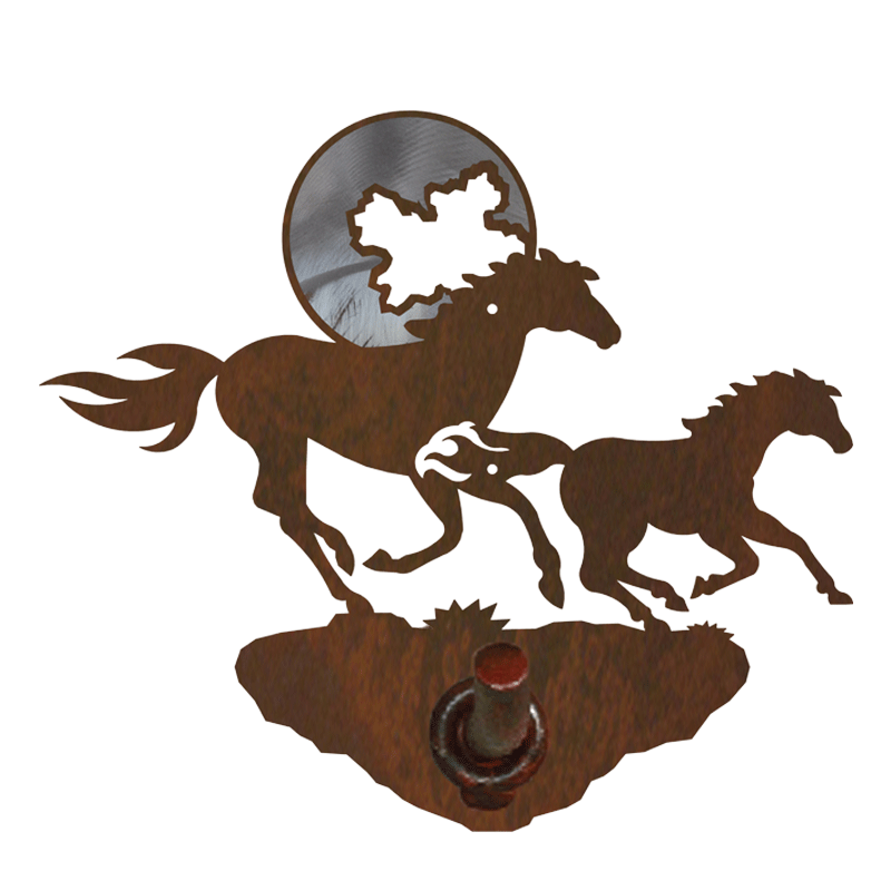Burnished Horse with Moon Robe Hook