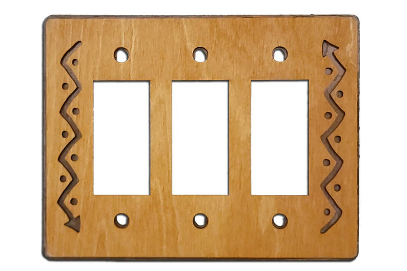 Arrow Design Wood & Metal Triple Rocker Switch Plate Cover – Inspired ...