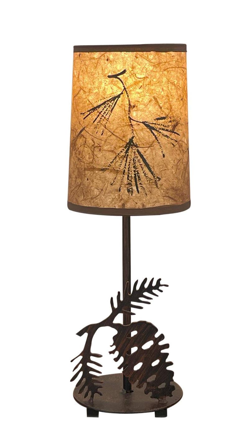 Mini Pine Cone Design Table Lamp w/ Round Base