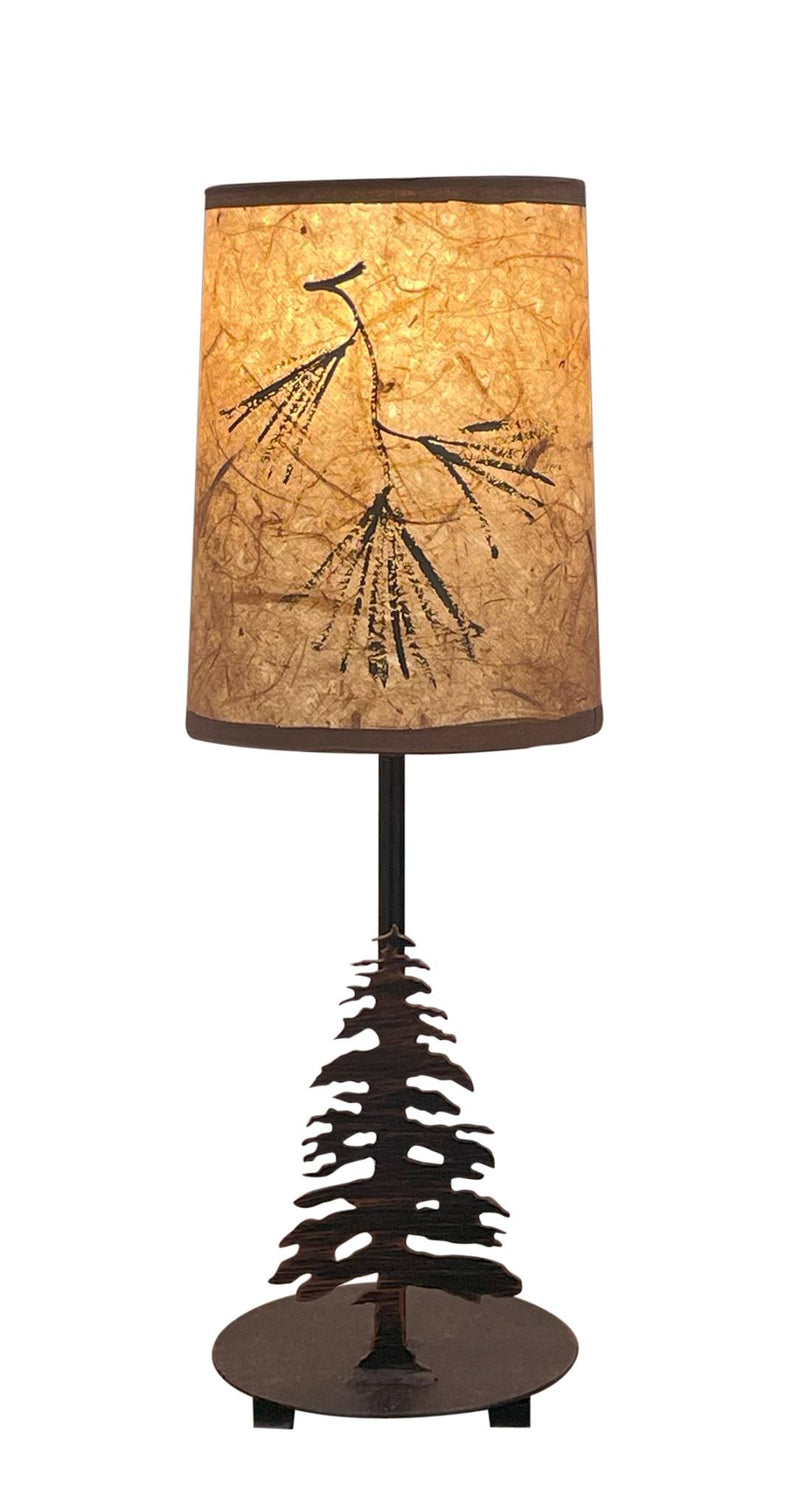 Mini Pine Tree Design Table Lamp w/ Round Base