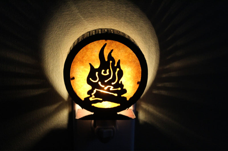 Round Campfire Design Metal Nightlight