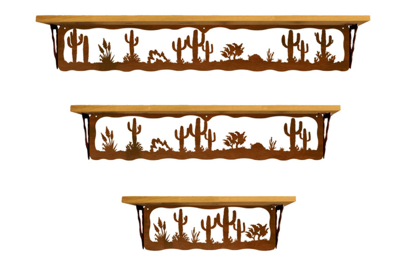 Desert Cactus Scene Metal Wall Shelf