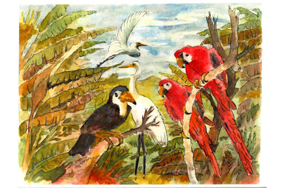 Birds of the Jungle - Watercolor Painting