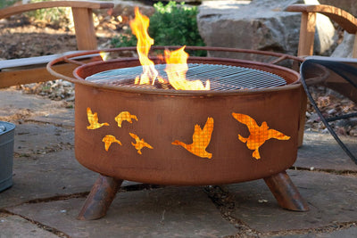 Wild Duck Waterfowl Design Outdoor Fire Pit