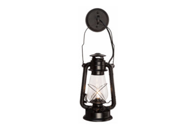 Large Black Lantern Wall Sconce