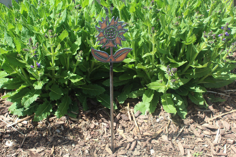 Metal Sunflower w/Stem Plant Stake