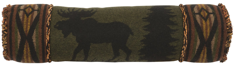 Moose I Wool Blend Neckroll Pillow 6" X 26"