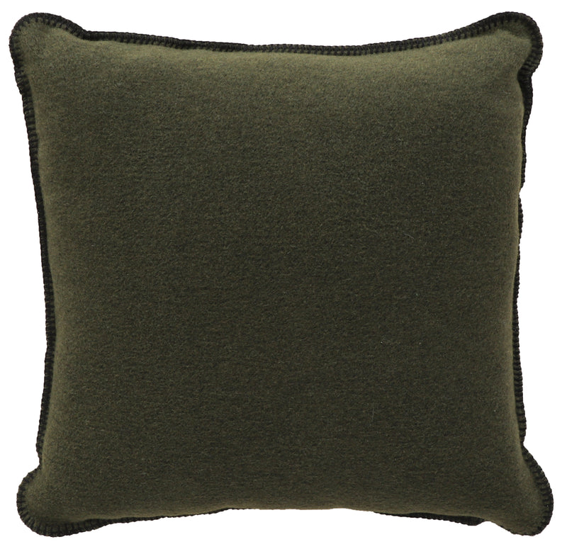 Solid Sage Color Wool Blend Throw Pillow