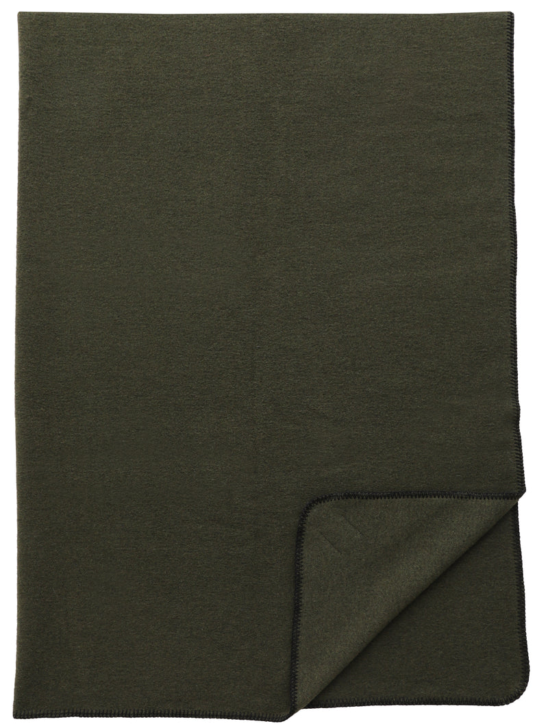 Solid Sage Color Wool Blend Throw Blanket
