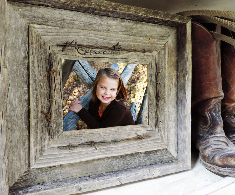 Western Laramie Style 4" Barnwood Picture Frame