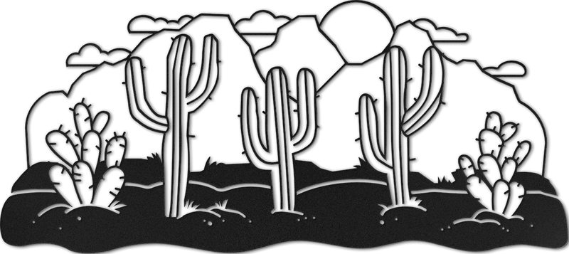 Warm Desert Scene Southwest Metal Wall Art