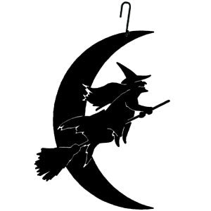 Halloween Witch and Moon Hanging Silhouette