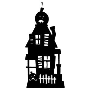 Halloween Haunted House Hanging Silhouette