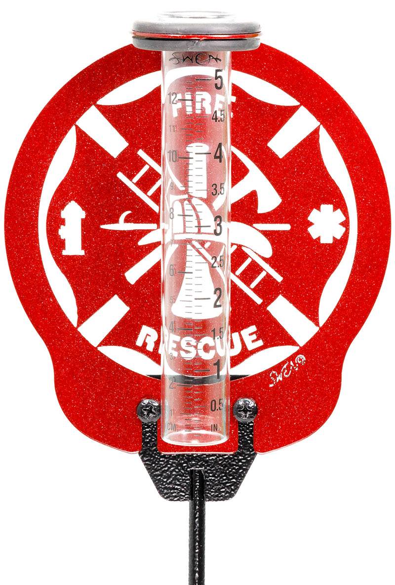 Fire Rescue Symbol Rain Gauge