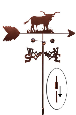 Long Horn Bull Weathervane