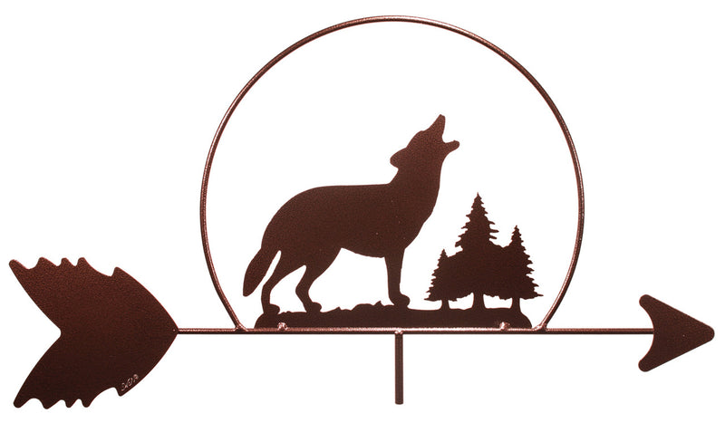 Wolf with Pine Tree Design Weathervane
