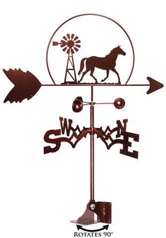 Horse with Windmill Design Weathervane
