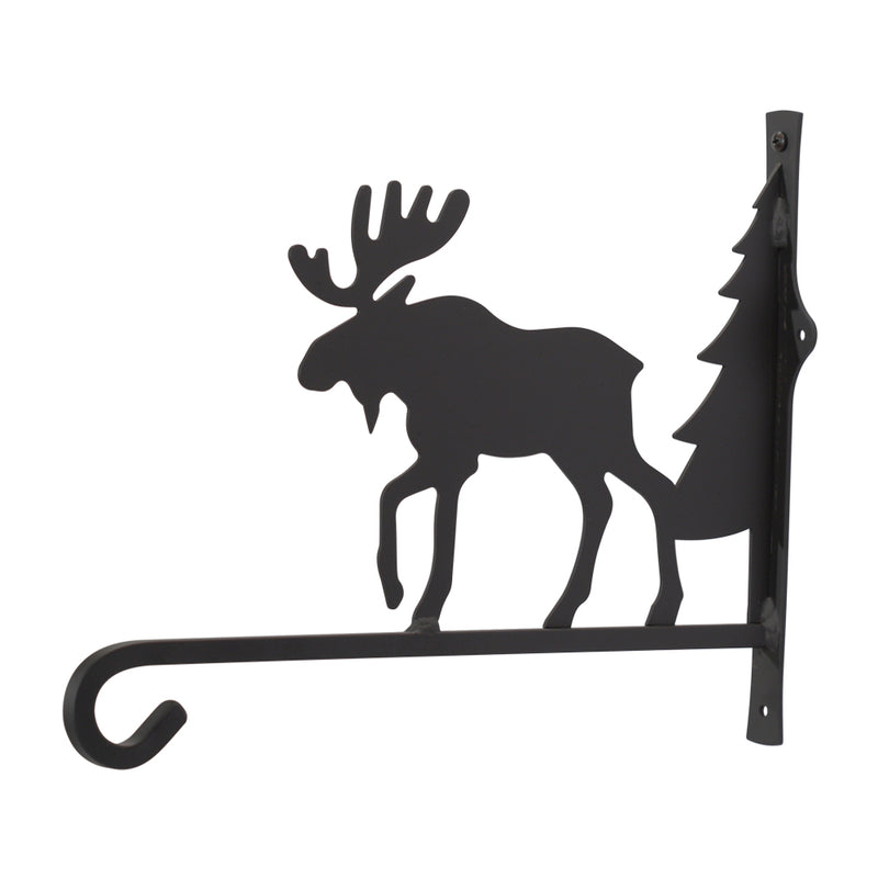 Wrought Iron Moose and Tree Plant Hanger