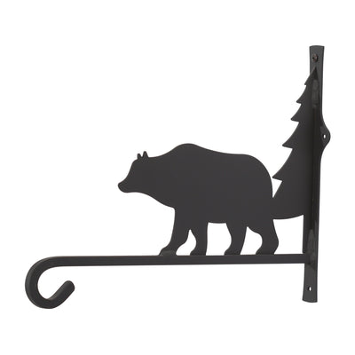 Wrought Iron Bear and Tree Plant Hanger