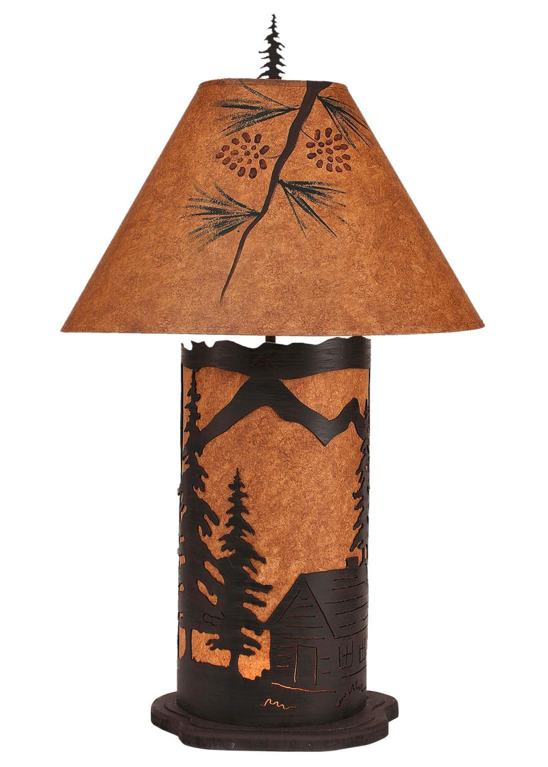 Cabin Design Large Table Lamp with Nightlight