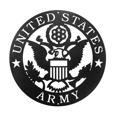 United States Army Round Metal Wall Art