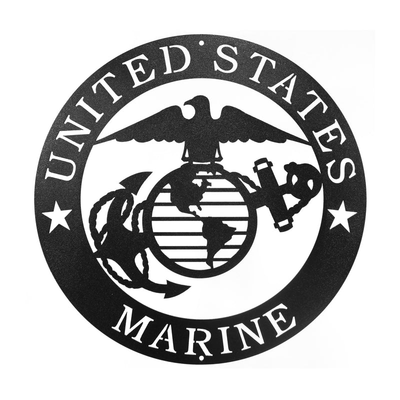 United States Marine Corps Round Metal Wall Art