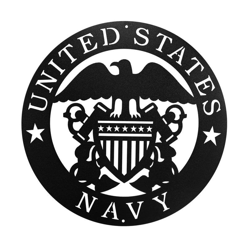 United States Navy Round Metal Wall Art