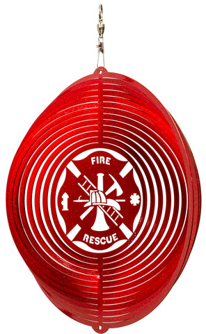 Fire Rescue Design Metal Wind Spinner