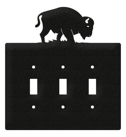 Bison / Buffalo Triple Toggle Switch Plate Cover