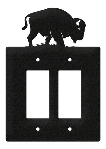 Bison / Buffalo Double Rocker Switch Plate Cover