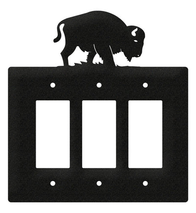 Bison / Buffalo Triple Rocker Switch Plate Cover