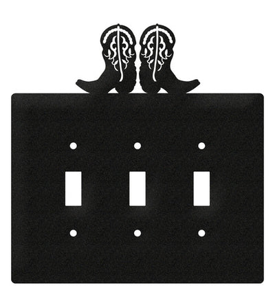 Cowboy Boot Triple Toggle Switch Plate Cover