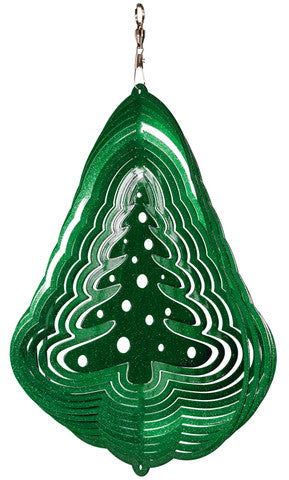 Christmas Tree Design Metal Wind Spinner