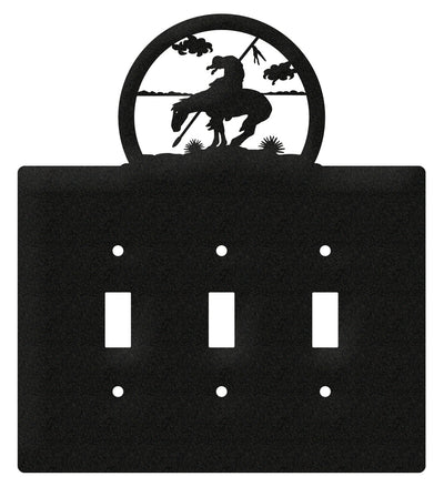 End of Trail Triple Toggle Switch Plate Cover