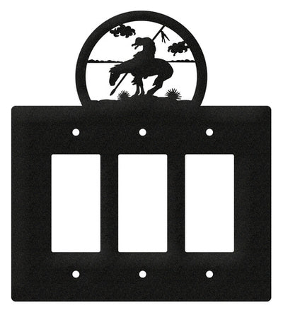 End of Trail Triple Rocker Switch Plate Cover