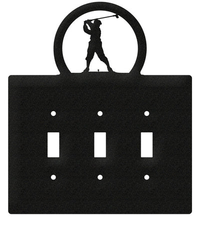 Golfer Design Triple Toggle Switch Plate Cover