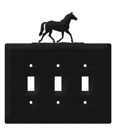 Quarter Horse Triple Toggle Switch Plate Cover