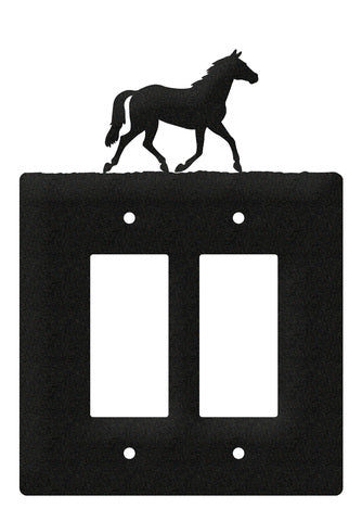 Quarter Horse Double Rocker Switch Plate Cover