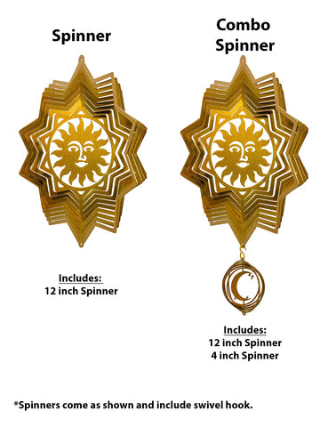 Sun Face Design Metal Wind Spinner