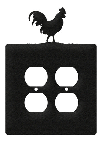 Rooster Double Outlet Cover